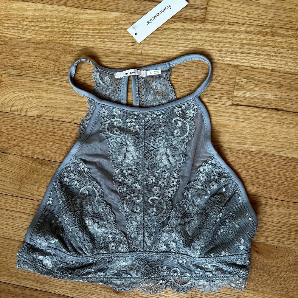 New Francesca’s  Gray Lace Bralette